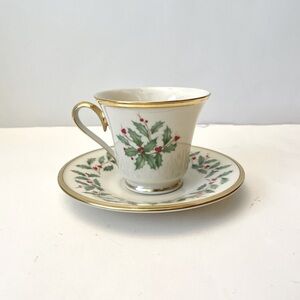 Vintage Lenox Holiday Dimension Collection Tea Cup And Saucer